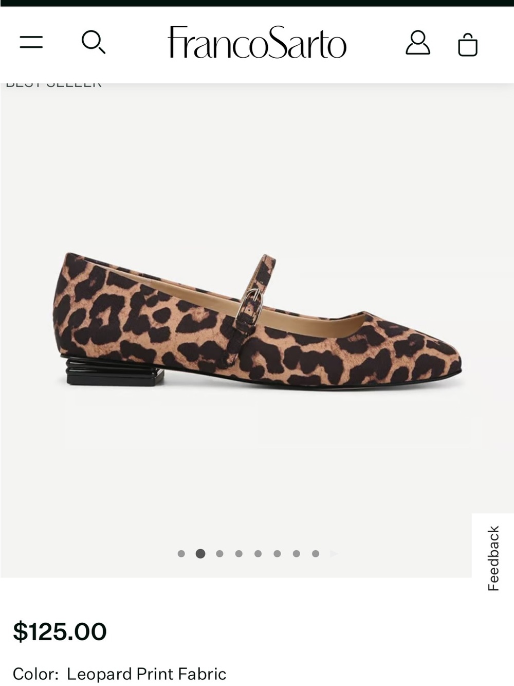 Franco Sarto Leopard-Print Mary Jane Flats in Brown and Black - Picture 2 of 5